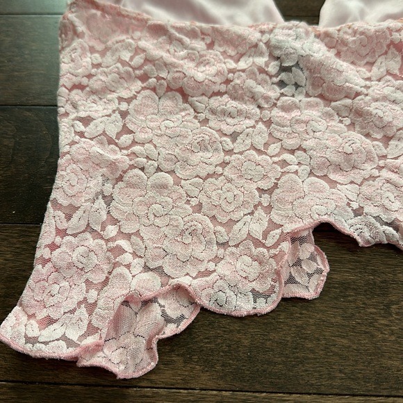 Maria Morena Y2K Pink Lace Asymmetrical Halter Crop Top XS/S - Picture 7 of 7